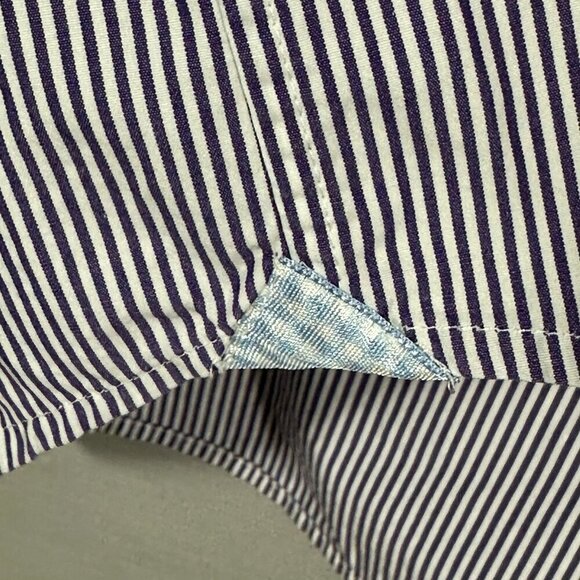 Banana Republic Shirt Mens Large Grant Fit 120's Supima Cotton Purple Stripe - Picture 5 of 6